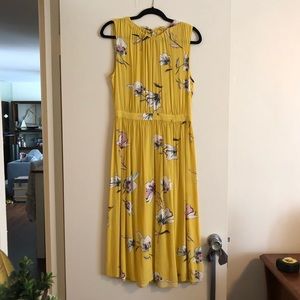 ZARA floral midi dress, yellow, M